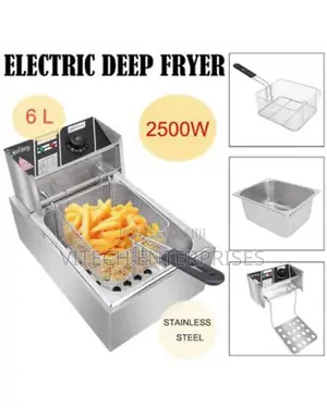 6 Litres Single Electric Deep Fryer With Free Chips Cutter
