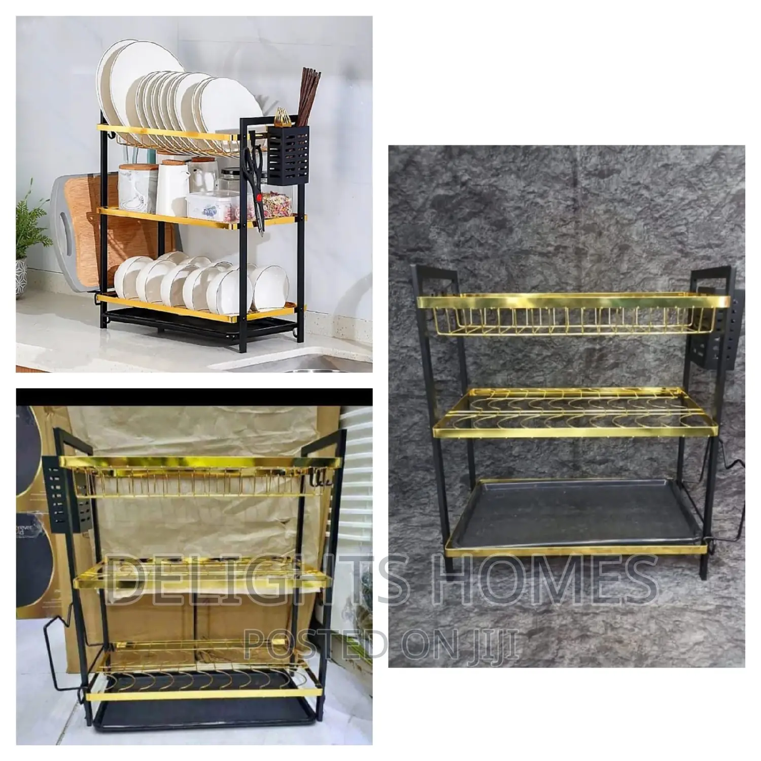 3 Tier Golden Dishrack