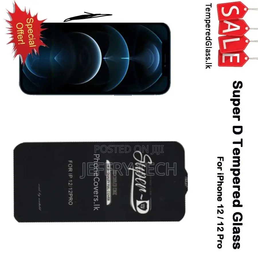iPhone 12 / 12 Pro Super D Tempered Glass – Black