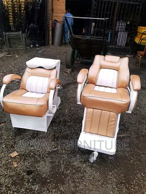 Kinyozi Seats Gold and White