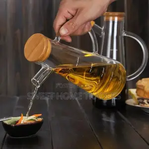 Oil Jar With Bamboo Lid Lid