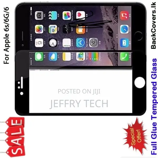 iPhone 6G / 6s Tempered Glass / Screen Protector – Black