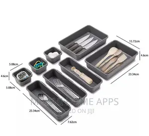 8 in 1 Drawer Organizer Colours Black, White