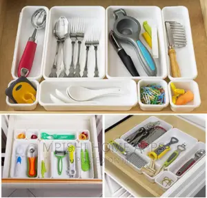 8 in 1 Drawer Organizer Colours Black, White