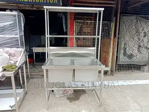 Stainless Steel Double Bowl Sink Rack.