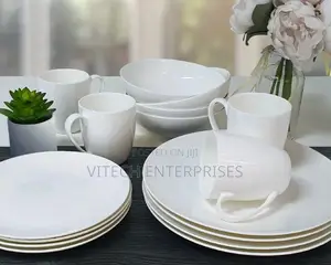 16pcs Plain White Dinner