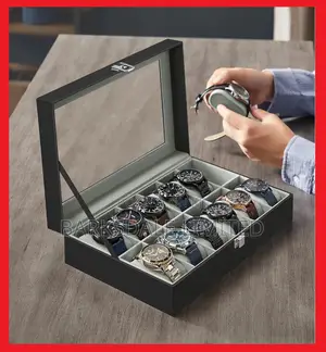 Watch Display Holder Organizer Box Case Jewelry 12 Pod Black