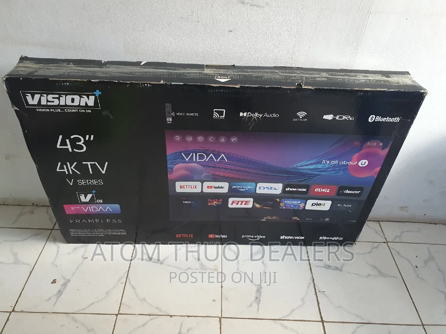 Vision Plus 43" Inches Uhd Frameless Smart TV + Bluetooth