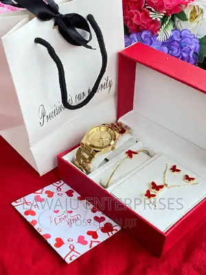 Red Butterfly Necklace Design Gift Set