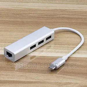 USB 3.0 Multifunction 3 Port Hub With LAN Adapter, Type -C