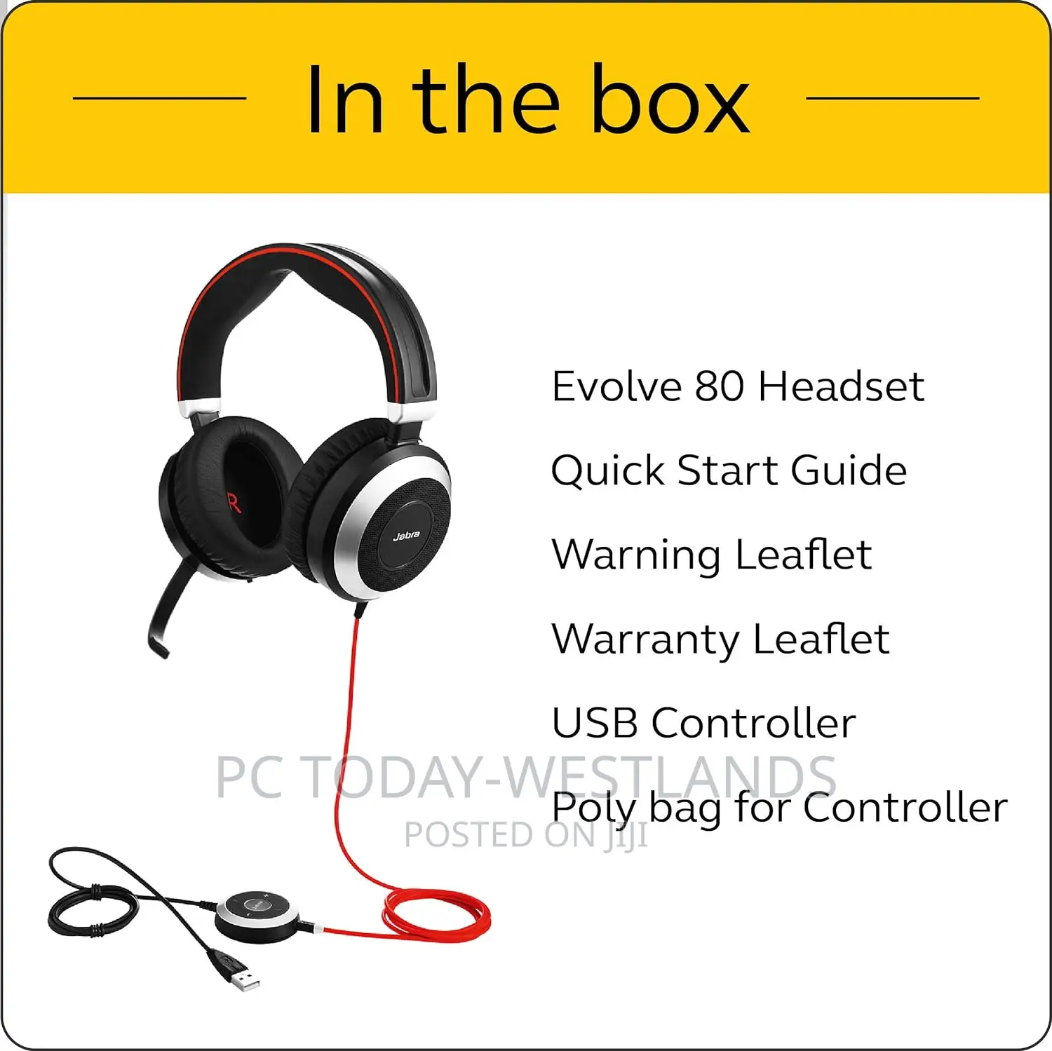 Jabra EVOLVE 80 Headset With Active Noise Cancellation