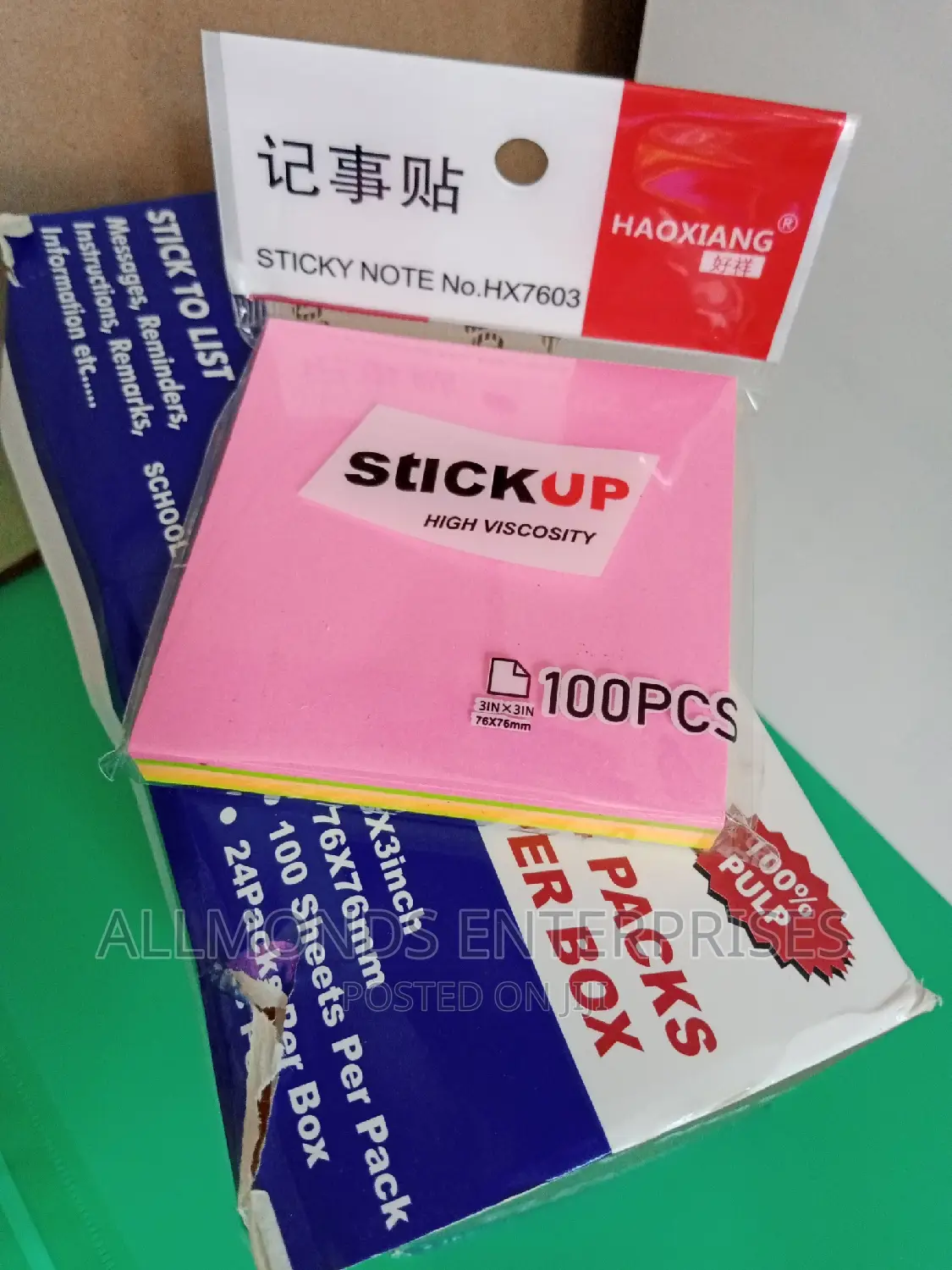 Sticky Notes-Fluorscent (A Box of 24packets)