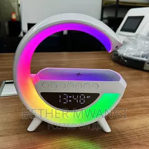 White Smart Night Light Wireless Bluetoothspeaker With Alarm