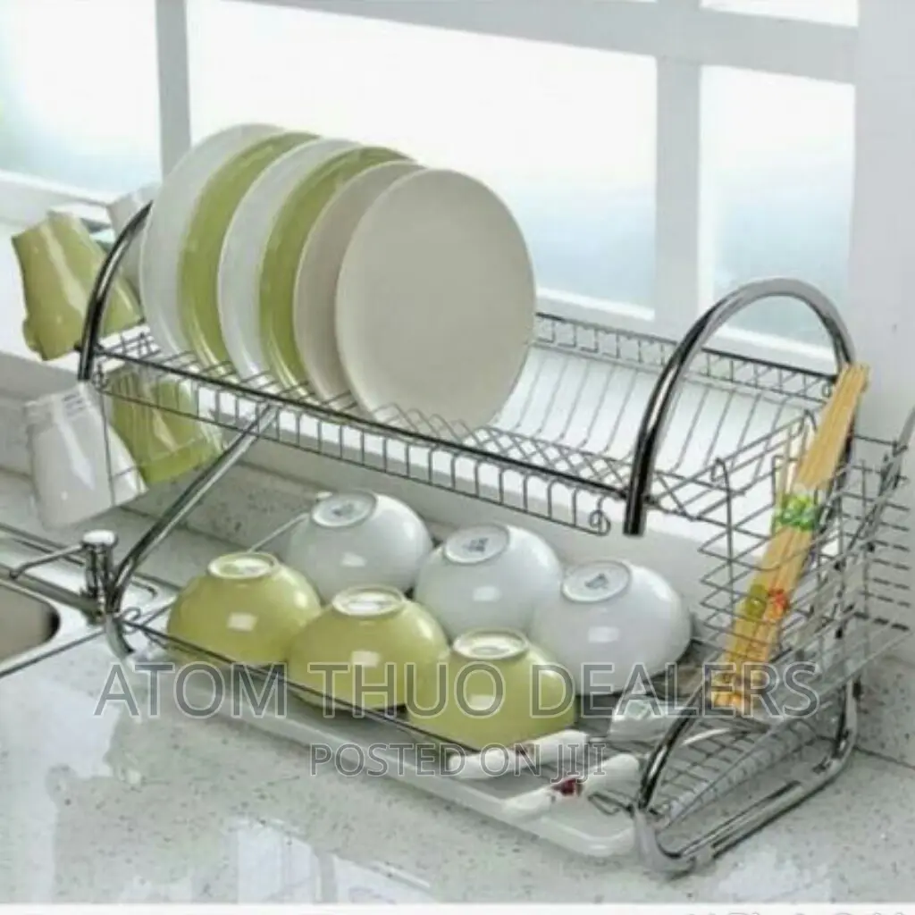 Two-Layer Stainless Steel Dish Rack.