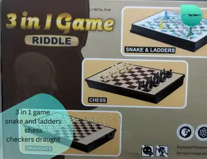 Chess Checkers and Snake and Ladders Combination 3in 1 Sett
