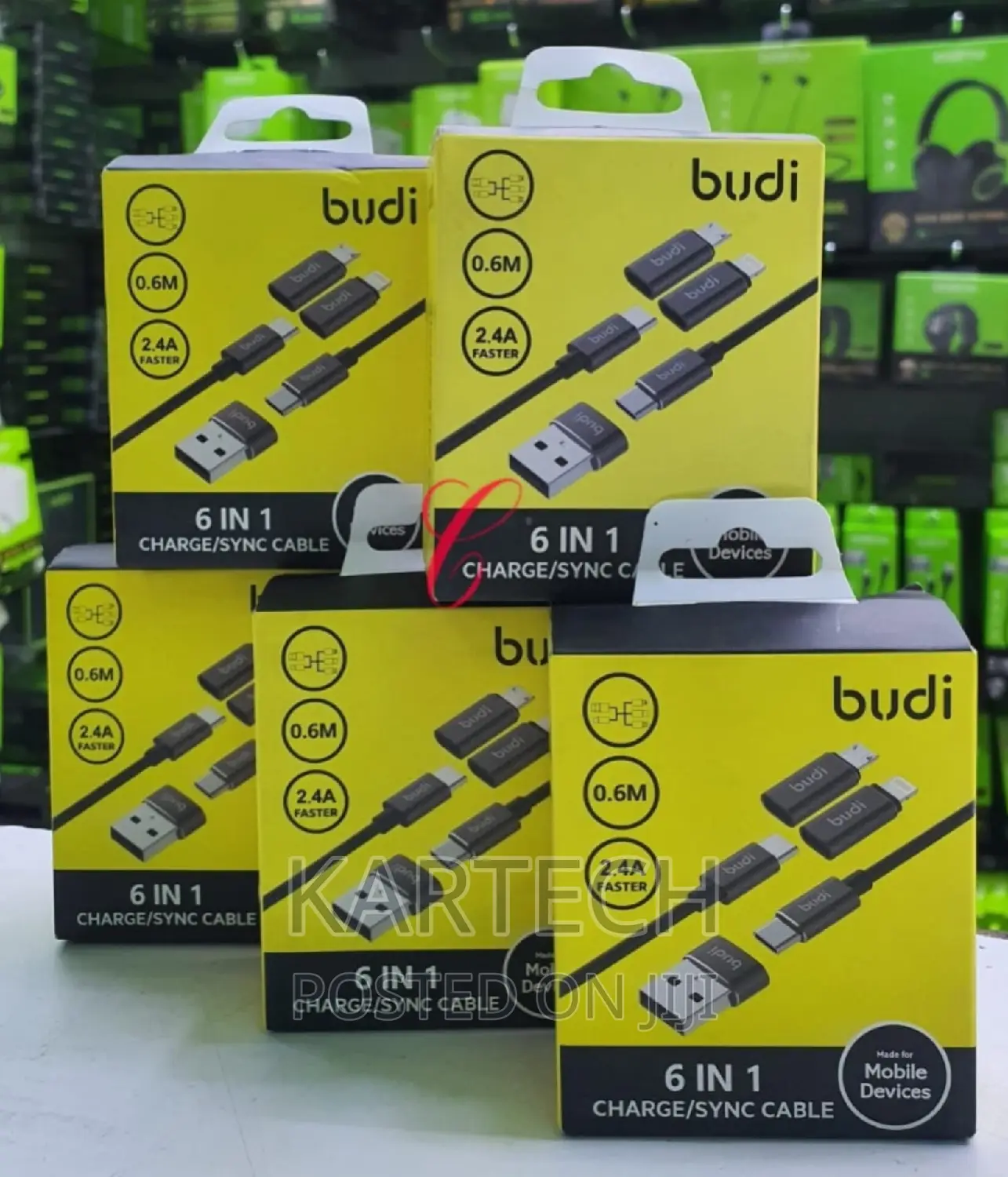 Budi 6 In1 Charge/Sync Cables