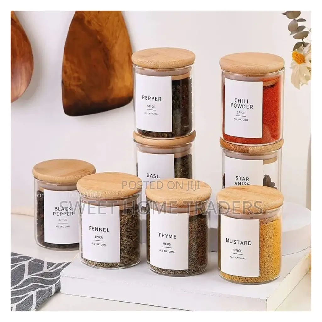 12pcs Set Glass Spice Jar Set