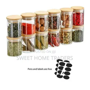 12pcs Set Glass Spice Jar Set 