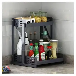 2tier Multifunctional Foldable Kitchen Spice ,Storage Rack