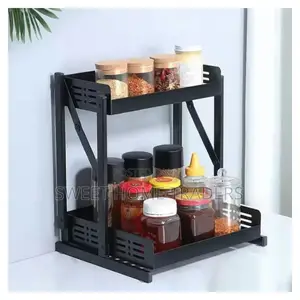 2tier Multifunctional Foldable Kitchen Storage Rack