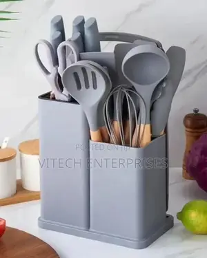19pc Kitchenware Set/Knife Set+Silicone Spoon Set+Chopping B