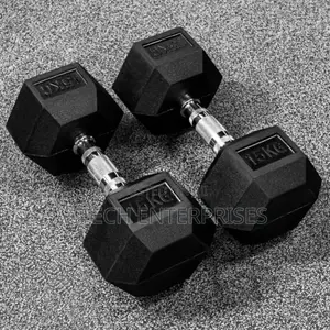 15kg Single Fixed(Hexagon Shaped) Rubber Dumbbells