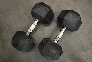 20kg Single Hand (Hexagon Shaped) Rubber Dumbbells
