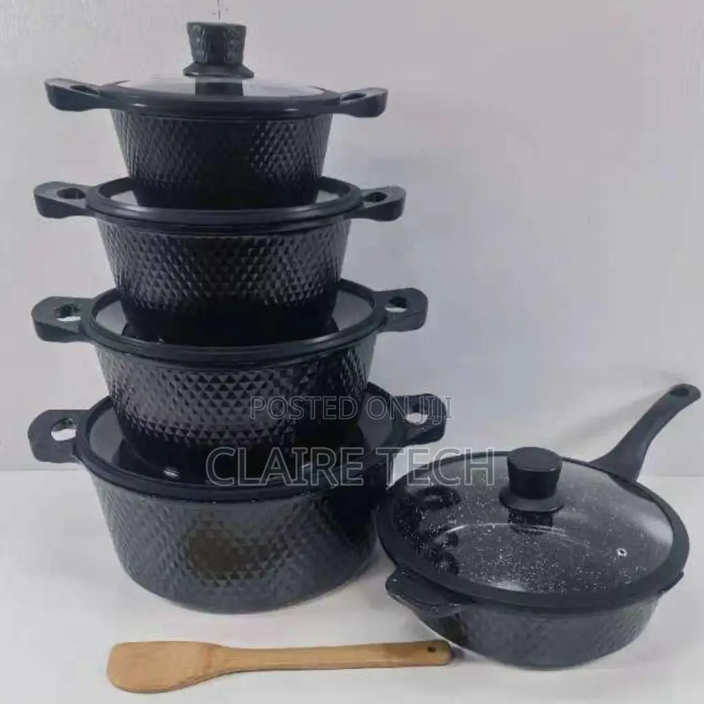 11 Pieces Cookware With Silicon Lid Covers