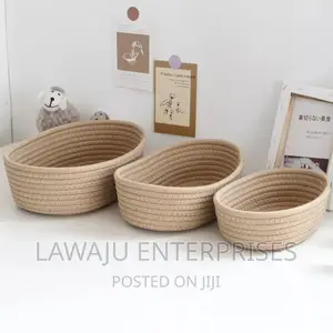 Beige Wooven Storage Baskets
