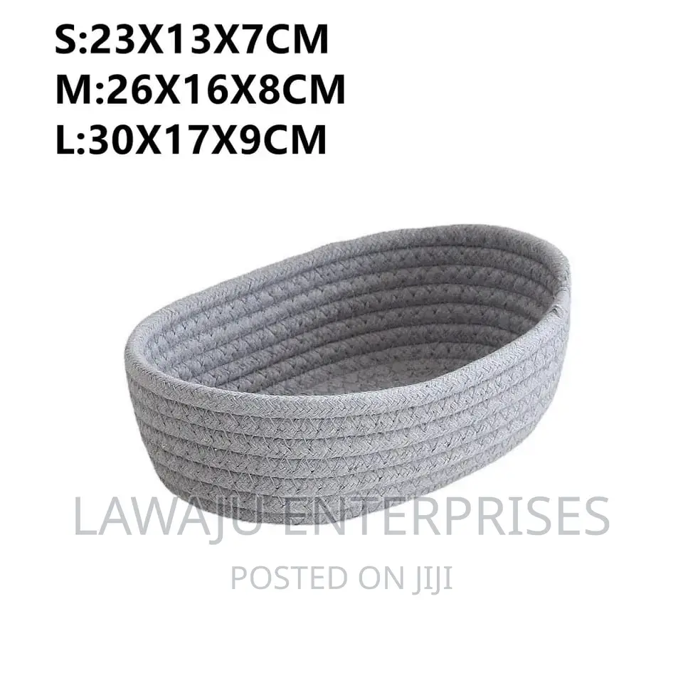 Grey Wooven Storage Baskets