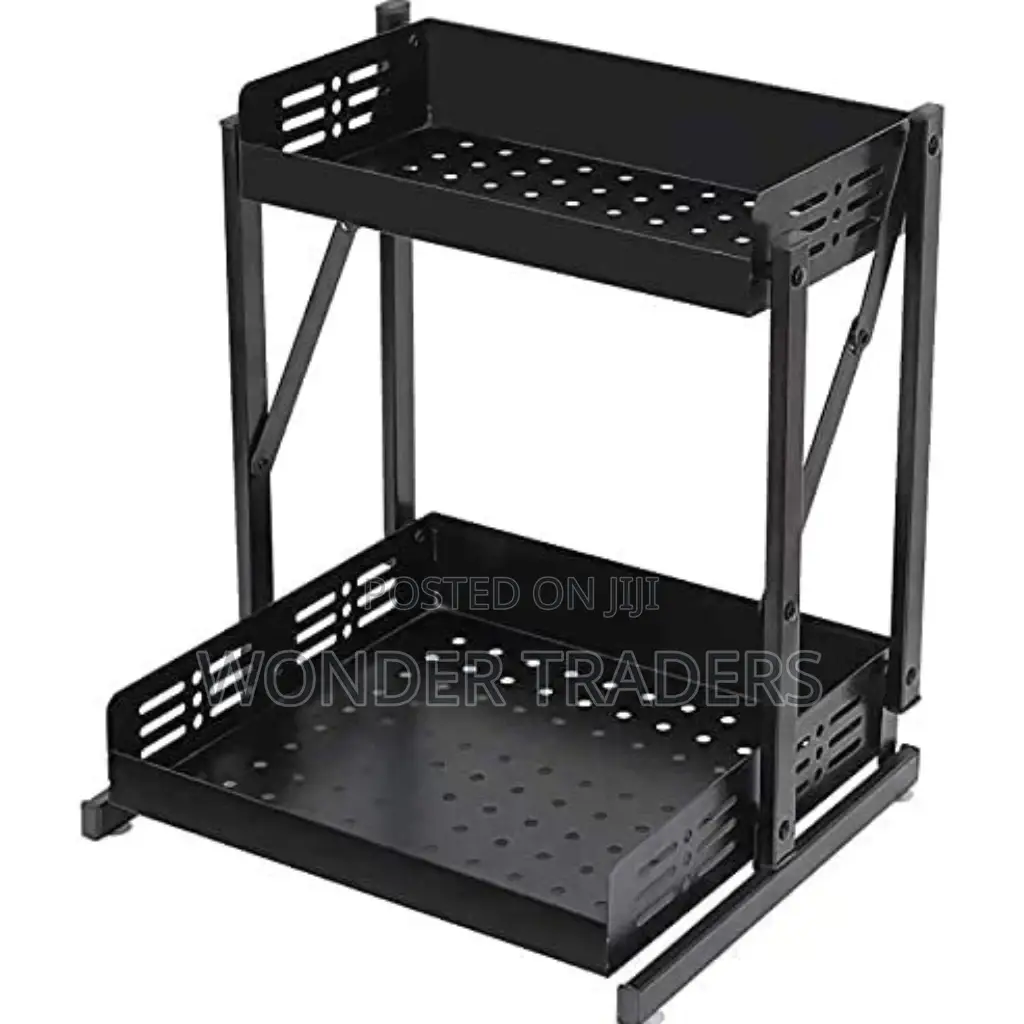 2tier Multifunctional Foldable Kitchen Spice ,Storage Rack.