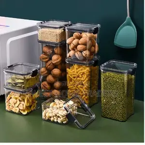 7pcs Transparent Acrylic Cereal Food/Pantry Containers