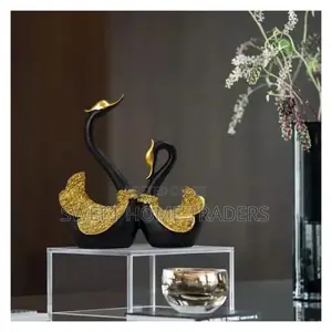 New Design Luxury Resin Creative Swan Couple,