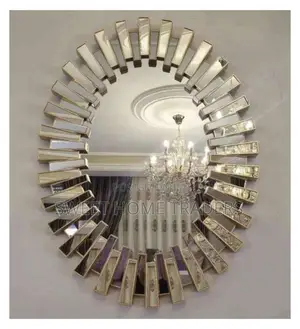 Oval Shaped Sunburst Wall Decor Mirror ,