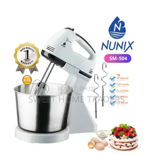 Nunix 7 Speed Hand Mixer With Bowl-2l