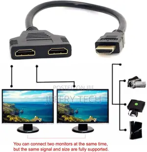 Cablecc HDMI Male to 2 HDMI Female 1 in 2 Out Splitter Cable