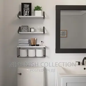 Solid Pine Wood Bathroom Floating Shelves