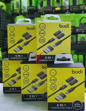 Budi 6 In1 Charge/Sync Cables 0.6M