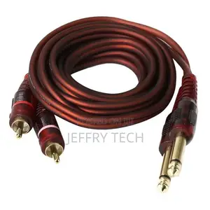 6.35mm 1/4 Inch Mono Plug to Phono RCA Plugs SCREENED Audio