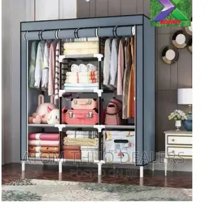 3 Columns Portable Wooden Wardrobe.