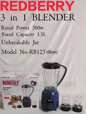 3 in 1, 1.5ltr Redberry Blender .