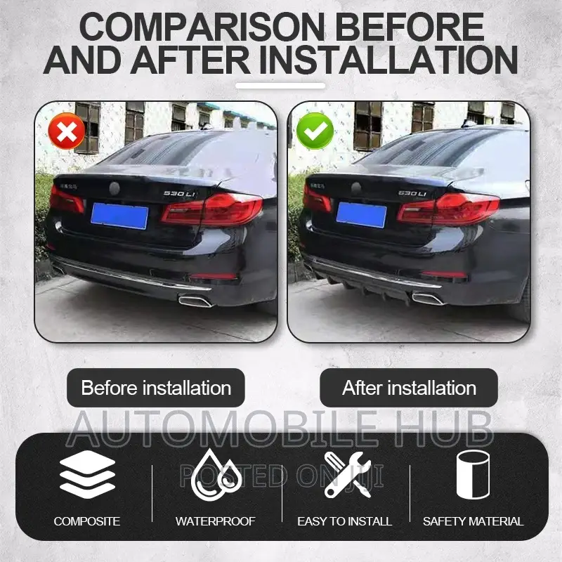 6 Fin Abs Plastic Bumper Rear Diffuser