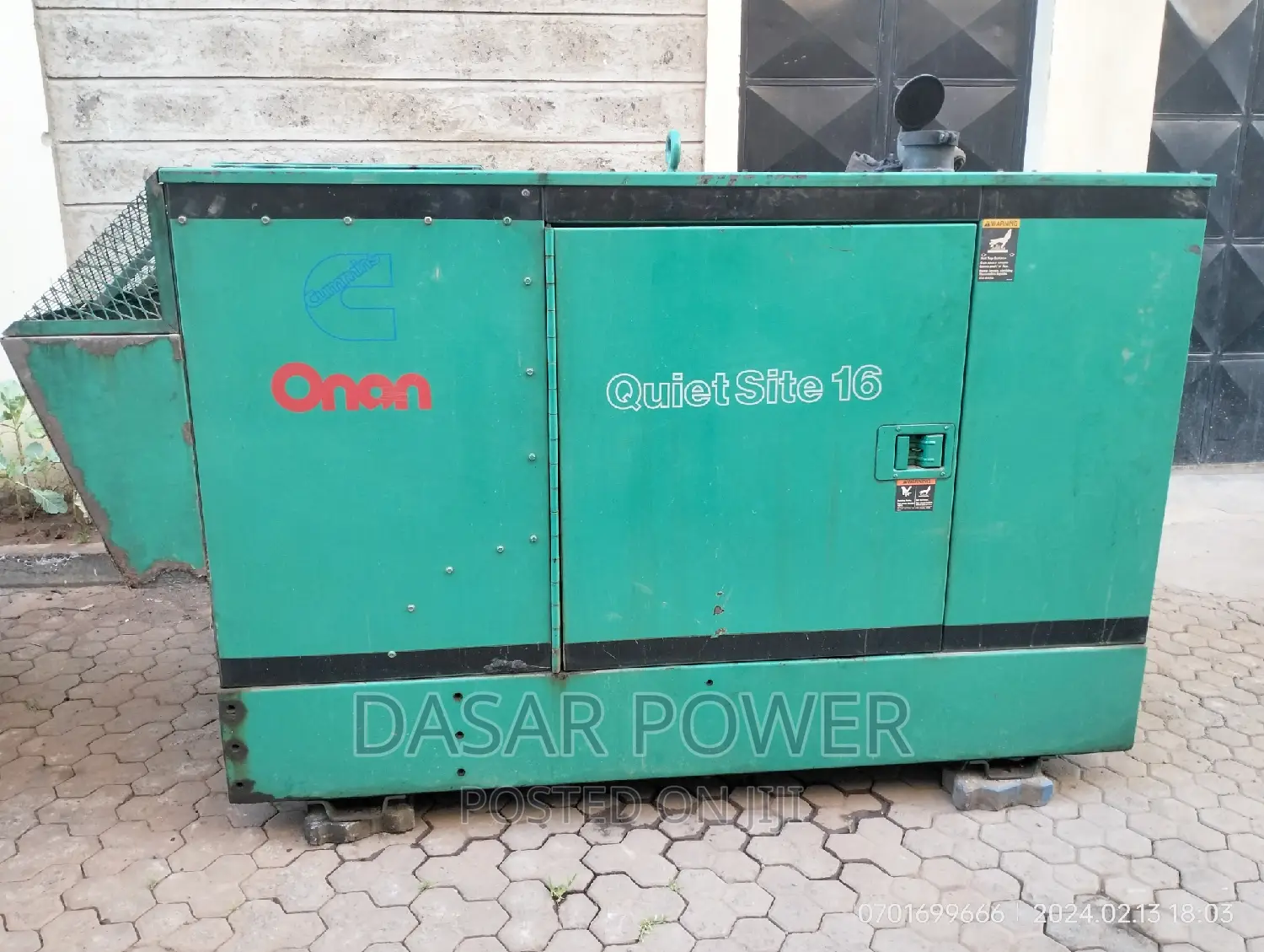 20kva Cummins Super Silent Generator, Used.