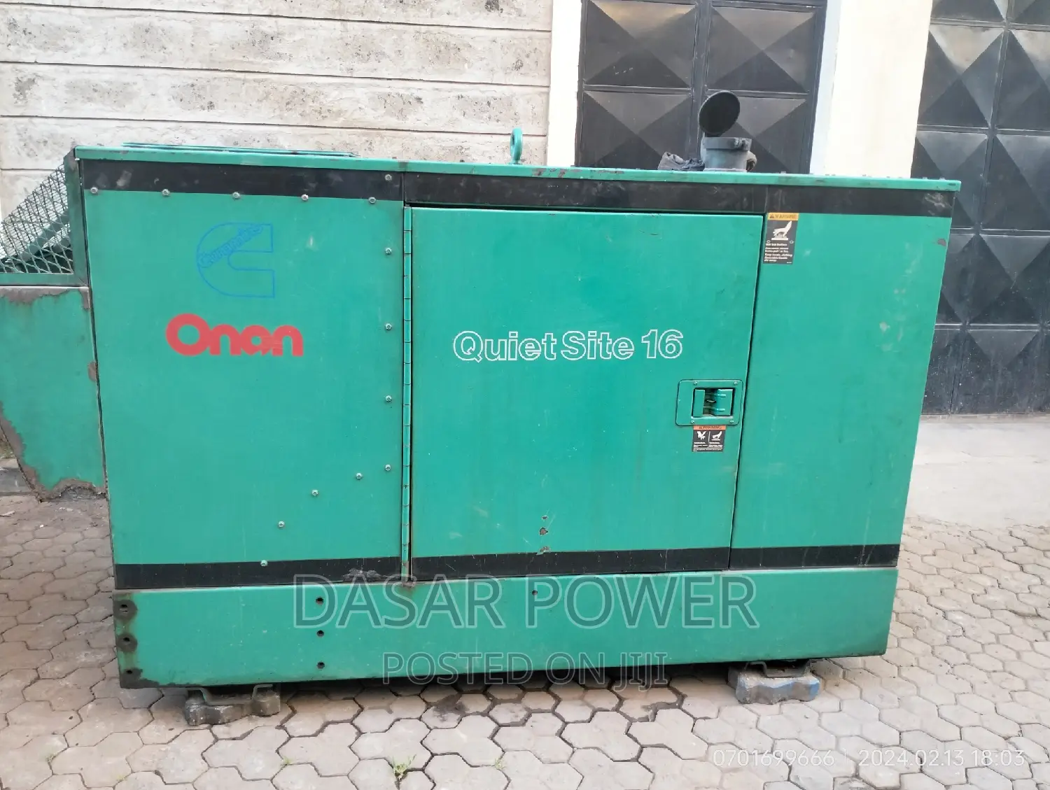 20kva Cummins Super Silent Generator, Used.