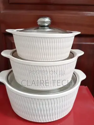 Quality White 3 High Quality Ceramic Soup Pots 