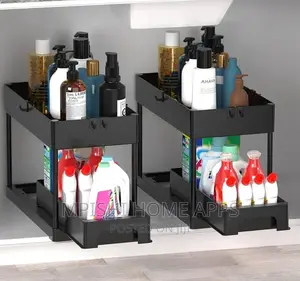 Detachable 2 Layer Spice Rack With Bottom Drawer