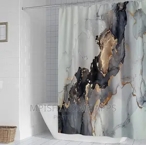 Marble Print Shower Curtain
 180x180cm