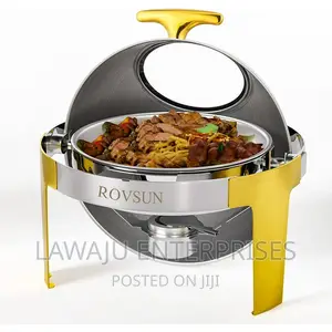 6 Litres Stainless Steel Chaffing Dish With Gold Stand