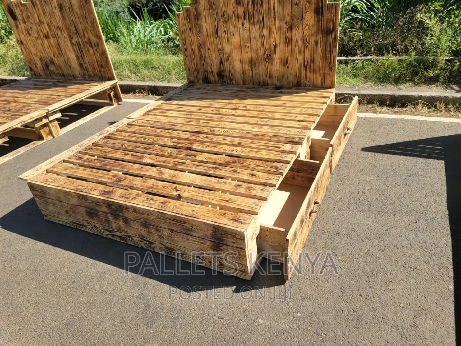 5×6.Pallet Bed- Blazed Pallet Bed Frame With Drawers. (Fa06)