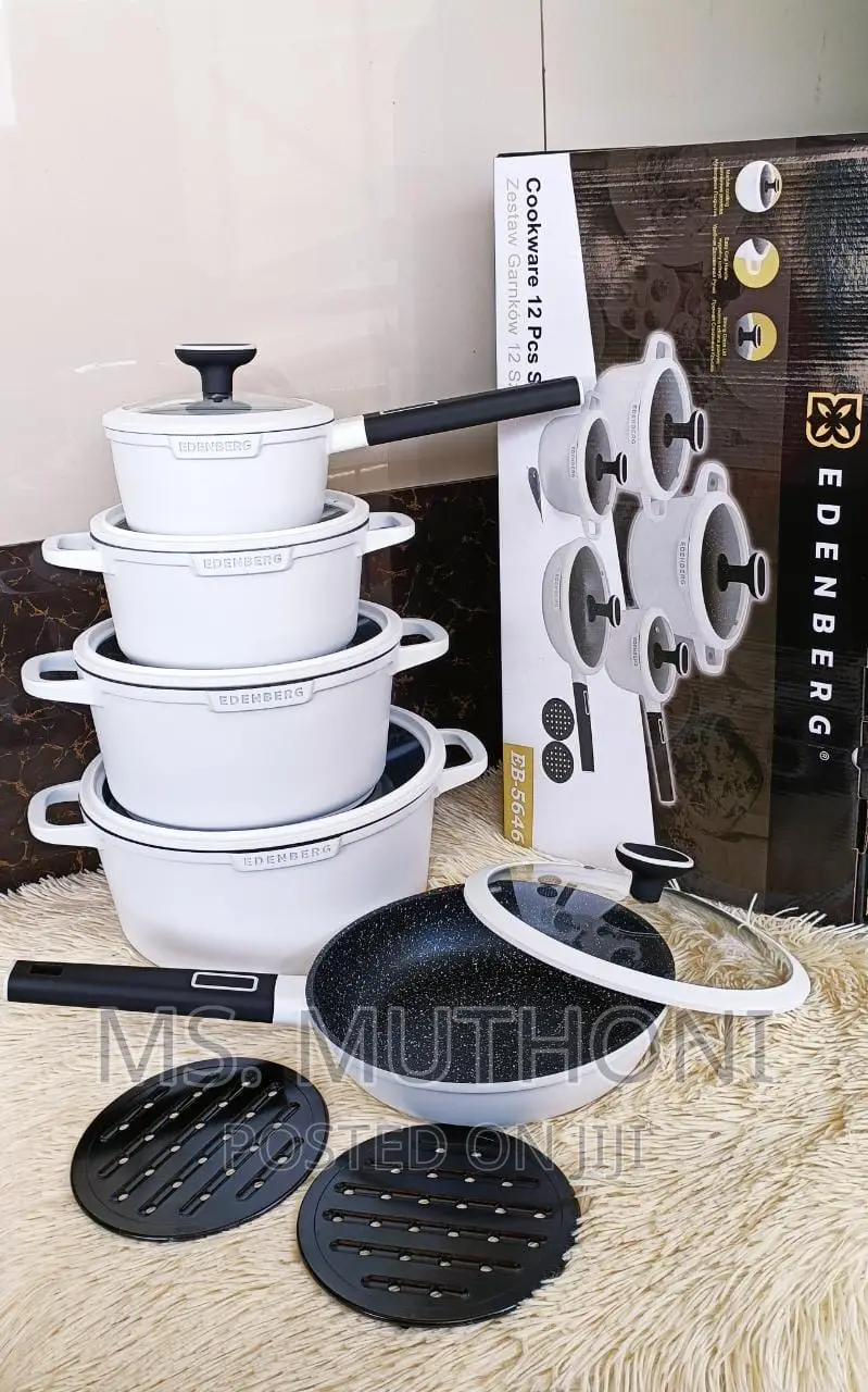 12pcs Edenberg White Cookware
